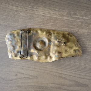 Vintage 1989 D Smith Brutalist Artisan Made Belt Buckle Signed